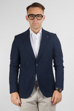 Giacca Lavorata Effetto Canapa EMA06 | Blu