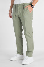 Pantalaccio Semi Slim Effetto Lino B711 | 2 per €50 | Verde Militare