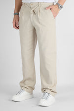 Pantalaccio Baggy Effetto Lino Gamba Larga 7577 | 2 per €50 | Beige