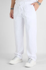 Pantalaccio Baggy Effetto Lino Gamba Larga 7577 | 2 per €50 | Bianco