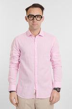 Camicia Linen Blend Slim Basic | Rosa 14