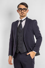 Robe en satin avec poitrine pointue 767 | Bleu