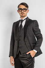 Costume smoking damassé 709 | Noir