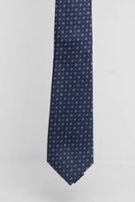 Cravatta Tre Pieghe Fantasia Astratta Celeste su Fondo Blu | 2 Per €20