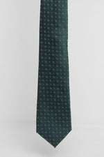 Cravatta Tre Pieghe Fantasia Fiorellini e Pois Fondo Verde e Bianco | 2 Per €20