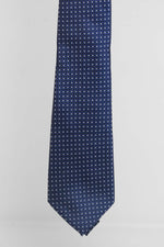 Cravatta Tre Pieghe Fantasia Unica Fondo Blu e Bianco | 2 Per €20