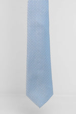 Cravatta Tre Pieghe Fantasia Unica Fondo Celeste e Bianco | 2 Per €20