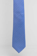 Cravatta Tre Pieghe Fantasia Unica Fondo Celeste e Blu | 2 Per €20