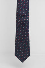 Three-Fold Tie Multicolor Blue and Red Floral Geometric Pattern | 2 For €20