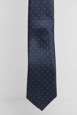 Cravatta Tre Pieghe Micro Pois Fondo Blu e Bianco | 2 Per €20
