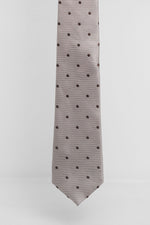 Cravatta Tre Pieghe Pois Fondo Biege e Marrone | 2 Per €20