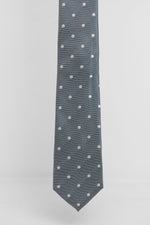 Cravatta Tre Pieghe Pois Fondo Verde e Grigio Perla | 2 Per €20