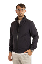 Bomber Mutino Idrorepellente con Cappuccio a Scomparsa | Blu