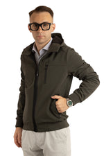 Blouson aviateur déperlant Mutino à capuche | Vert