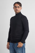 Pullover Lupetto 1/2 Collo Basic 6055 | 2 per €40 | Nero