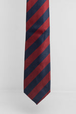 Cravatta Tre Pieghe Regimental Larga Blu e Bordeaux | 2 Per €20