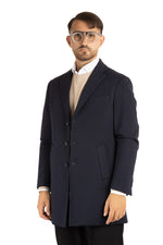 Manteau en tissu à chevrons | Bleu