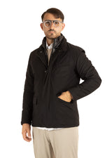 Water Repellent Jacket with Detachable Bib | Black