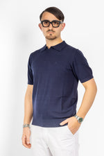 Cotton Crepe Polo Finezza 16 | 2 for €60 | Blue