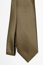 Cravatta Tre Pieghe Tinta Unita | Verde Bronzo
