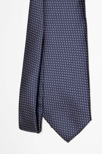 Cravatta Tre Pieghe Fantasia Trattini | Blu e Celeste