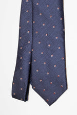 Cravatta Tre Pieghe Fantasia Quadratini | Blu e Rosso