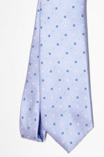 Cravatta Tre Pieghe Fantasia Fiorellini | Celeste e Rosa
