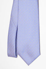 Cravatta Tre Pieghe Fantasia Trattini e Puntini | Celeste e Giallo