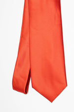 Cravatta Tre Pieghe Tinta Unita | Arancio