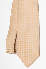 Cravatta Tre Pieghe Fantasia Chicchi | Oro e Beige