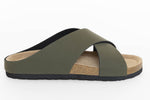 Sandal with Braided Buckle and Memory | Green