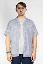 Camicia Mezza Manica Oversize in Cotone Fantasia | Onde Blu 09