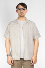Camicia Mezza Manica Oversize Misto Lino Fantasia | Beige 01