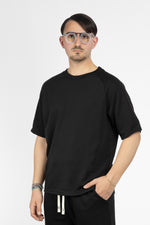 Felpa in Cotone Girocollo Mezza Manica | 2 Per €20 | Nera 1