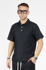 Ensemble Polo + Bermuda en Tissu Tissé | Bleu 2