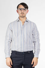 Camicia Semi Slim Tessuto Seersucker No Stiro | Riga Media Mista Beige