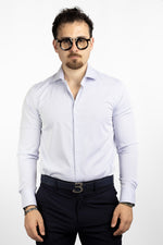 Camicia No Stiro Slim Mille Righe 8261 | Blu 7