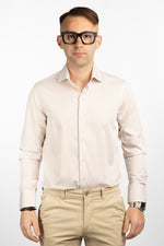Slim Fit Non-Iron Shirt with Medium Stripe 8320 | Beige Gold 4