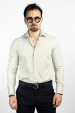 Chemise basique coupe ajustée 8428 sans repassage | Vert sauge 23