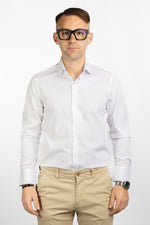 Camicia No Stiro Slim Mille Righe 8261 | Bianca 1