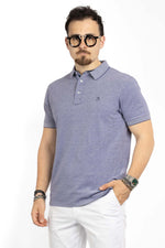 Salt and Pepper Pattern Short-Sleeve Polo Shirt 3392 | 2 for €40 | Blue