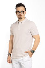 Salt and Pepper Pattern Short-Sleeve Polo Shirt 3392 | 2 for €40 | Beige