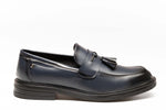 Matte Tassel Loafer | Blue