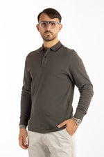 Basic Cotton Long-Sleeve Polo | 2 for €50 | Dark Green