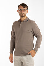 Long-Sleeved Warm Cotton Basic Polo | 2 for €50 | Grey