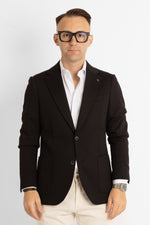 Basic Stretch Jersey Jacket | Black