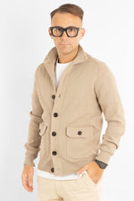 Cardigan con Bottoni e Tasche | Beige