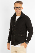 Cardigan con Bottoni e Tasche | Nero