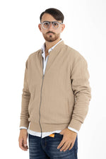 Cardigan Baseball con Zip Lavorato 105 | 2 per €40 | Beige