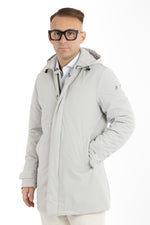 Trench-coat technique rembourré avec capuche amovible | Ice